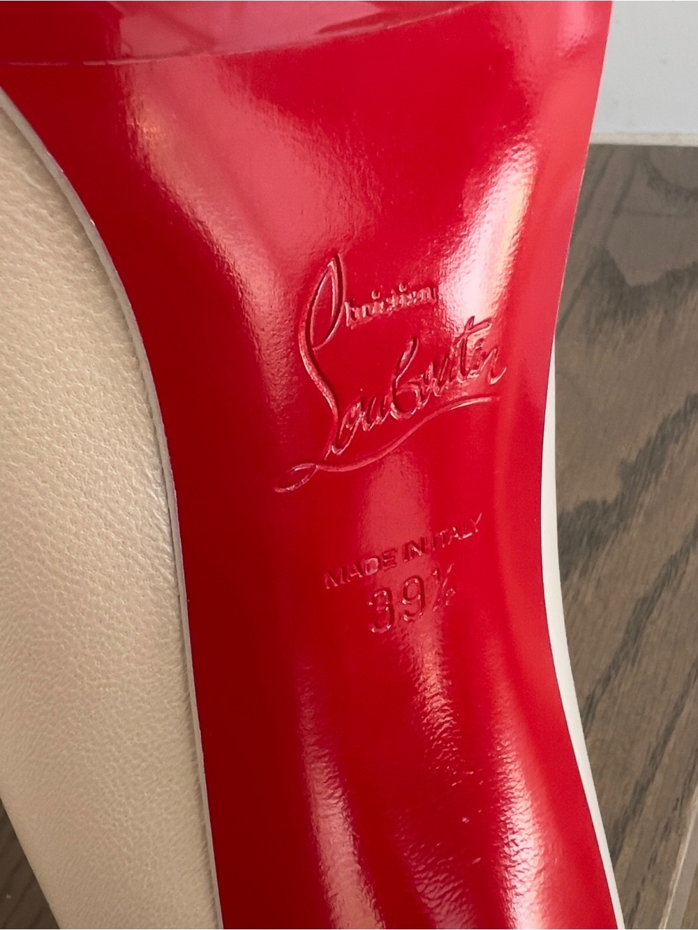 80mm Miss Z Nappa Leather Red Sole Pointed-Toe Pumps Heels in Bianco White - Picture 9 of 11